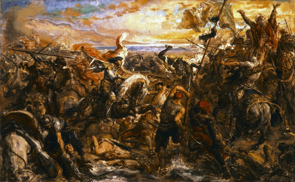 I. Ulászló a várnai csatában Jan Matejko festményén (Wikipédia)