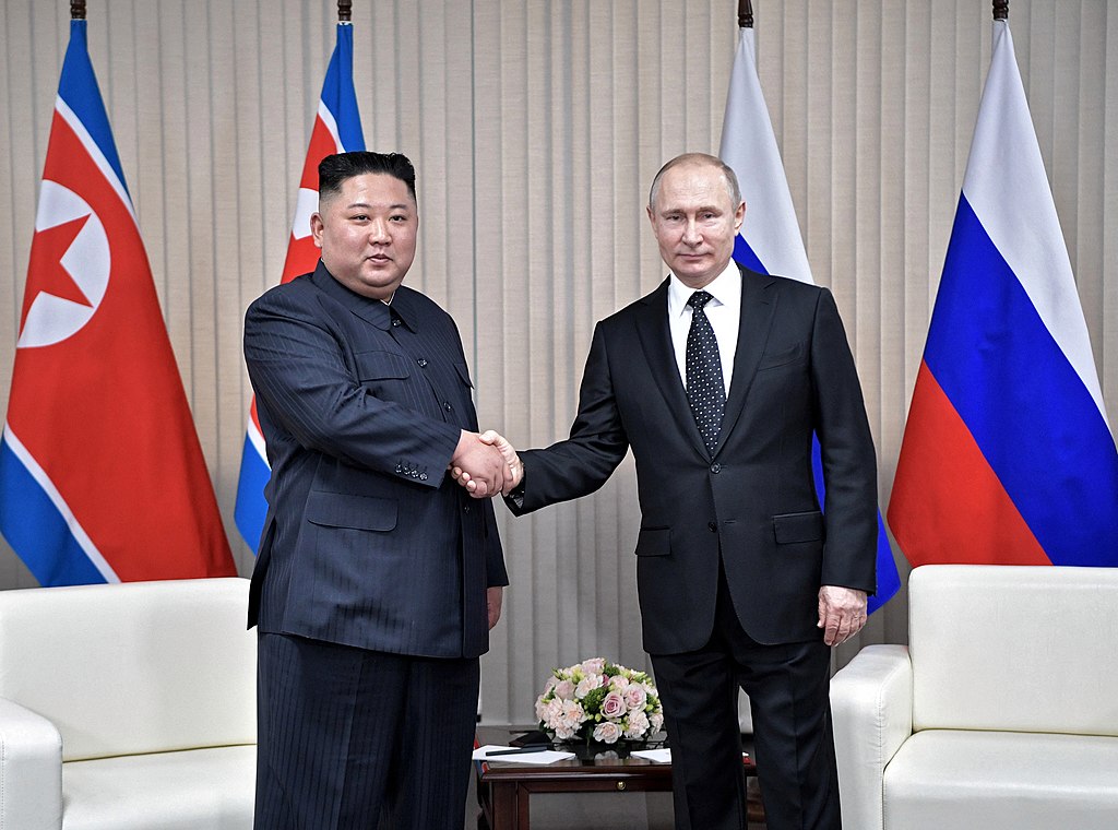 Kim Dzsongun és Putyin Észak-Korea észak-koreai Oroszország háború