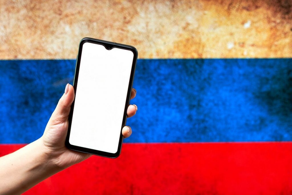 Orosz zászló telefon