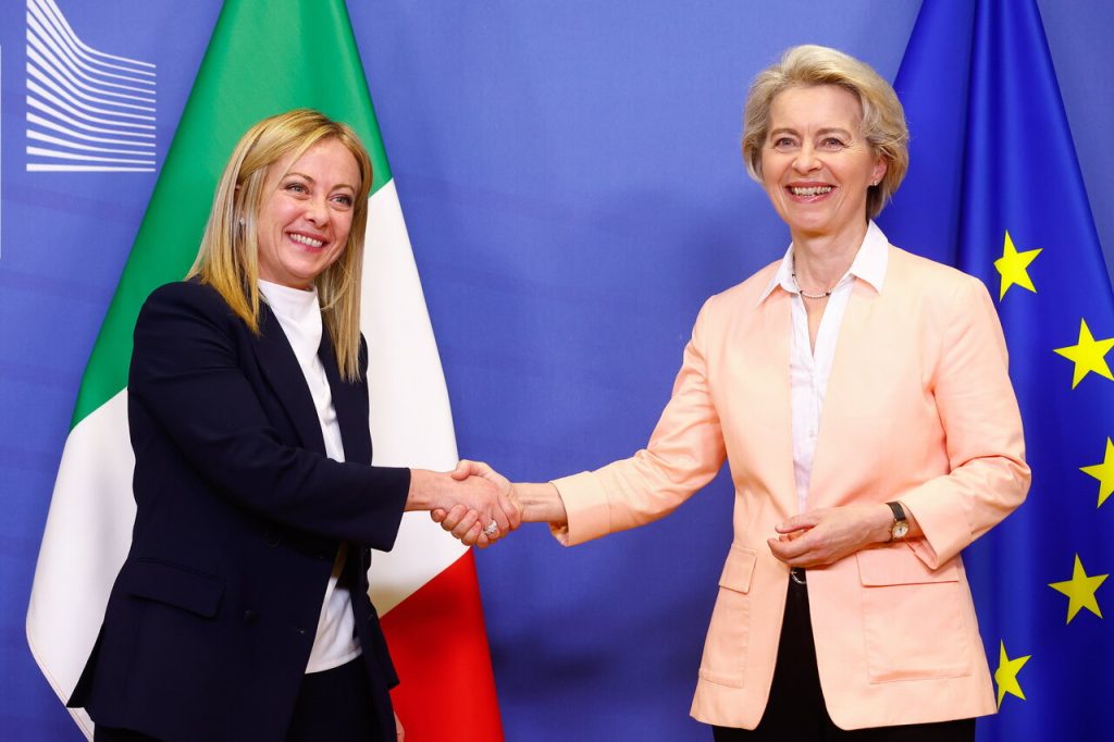 Meloni és von der Leyen